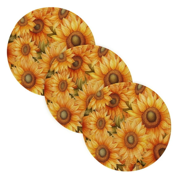 BZSMCE Mats for Pots,Pans Place The Painting Of Sunflower Simple Style Pattern Pot Mats