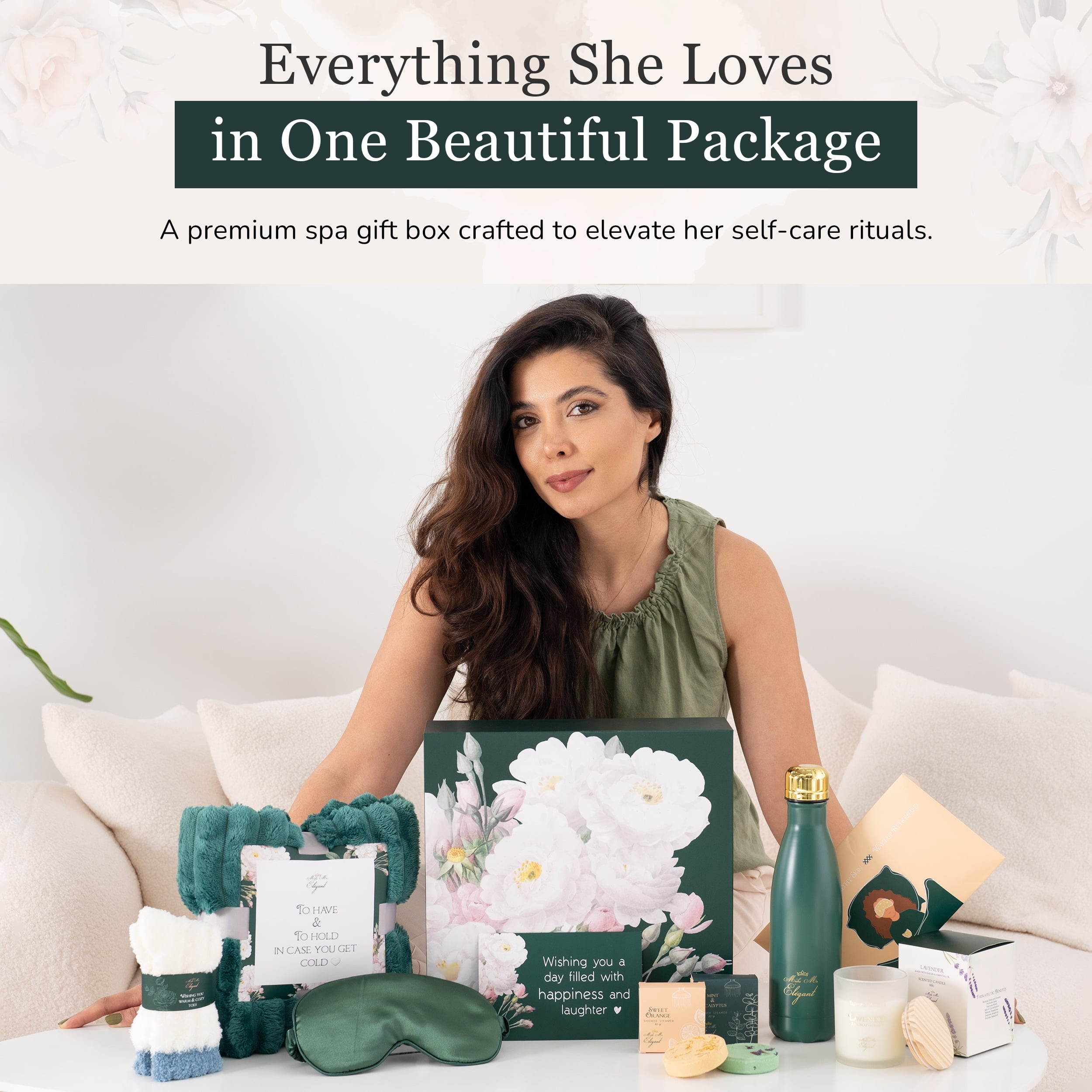 Make Me Elegant Relaxing SPA Box, Self Care Spa Gift Basket, Beauty Birthday Gift for Her, Mother’s Day Gift Idea