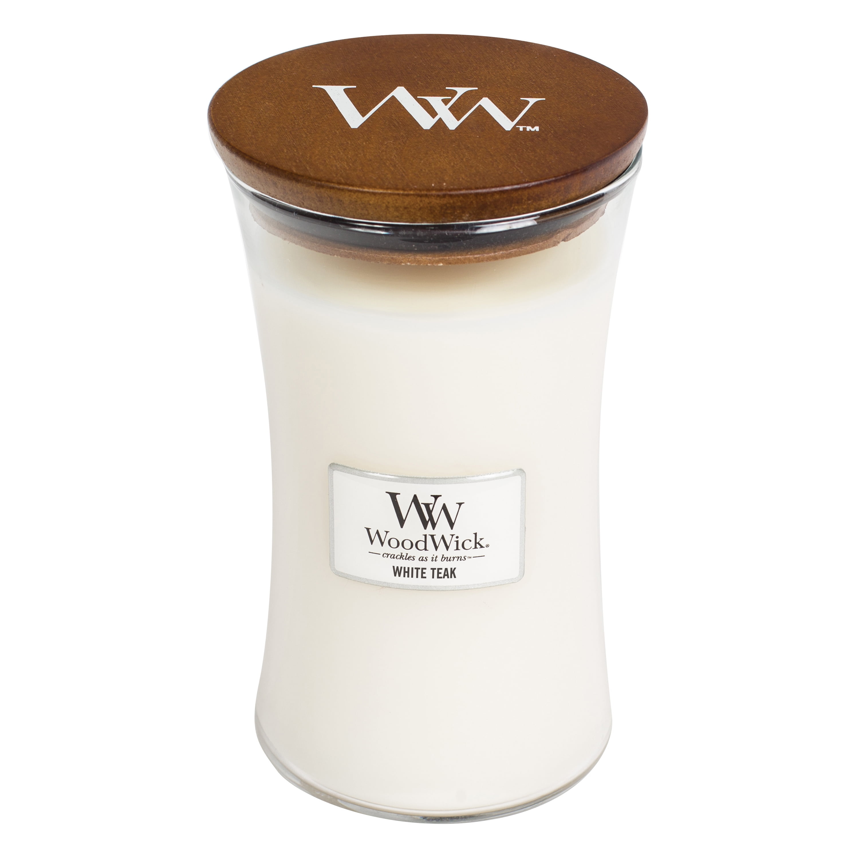 WoodWick White Teak Large Hourglass Candle