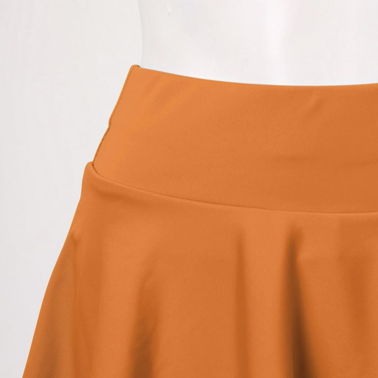 JIKNTTR Women's Basic Versatile Stretchy Flared Skater Skirts