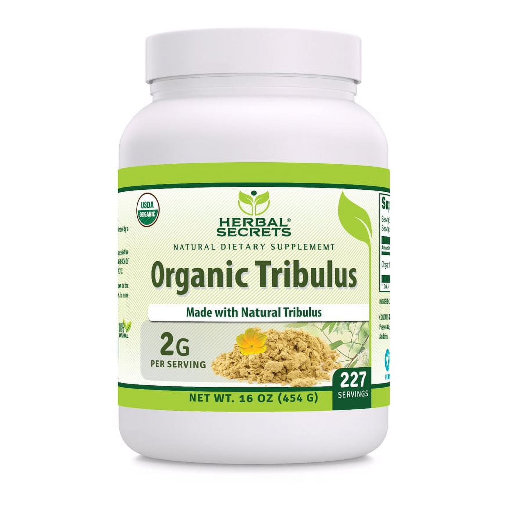 Herbal Secrets Certified Organic Tribulus Powder 2 Grams 16 Ounces 227 Servings