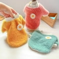 thumbnail image 4 of Cute Plush Round Neck Warm Winter Flowers Sweater Pet Dog Clothes Winter Warm Fleece Pet Coat For Small Dogs French Bulldog Puppy Dog Clothing Chihuahua Clothes, 4 of 5