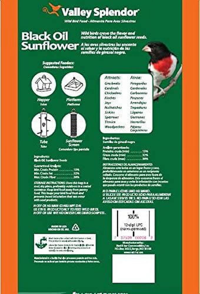 Valley Splendor Black Oil Sunflower Seed, 40 lbs.