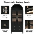 thumbnail image 5 of Harper & Bright Designs Arched Kitchen Pantry Cabinet with Glass Door and Shelves, Tall Farmhouse Kitchen Storage Cabinet with 2 Large Drawer and Versatile Cupboard, 71", Black, 5 of 18