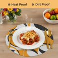 thumbnail image 4 of Orange Geometric Round 13 Inch Placemats Set of 2, Modern Abstract Lines Textured HeatResistant Non Slip Place Mats for Dining Table, Wipeable Braided Kitchen Table Mats for Housewarming, 4 of 9