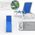 thumbnail image 7 of Patio Chaise Lounge Adjustable Aluminum Pool Lounge Chairs with Arm All Weather Pool Chairs for Outside,in-Pool,Lawn (Blue, 1 Lounge Chair+1 Plastic Table), 7 of 7