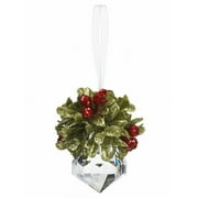 Teeny Mistletoe Clear Krystal Ornament - By Ganz