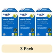 (3 pack) Equate 12 Hour Mucus ER Guaifenesin Extended-Release Tablets, 600 mg, 20 Count, Compare to Mucinex® Active Ingredient