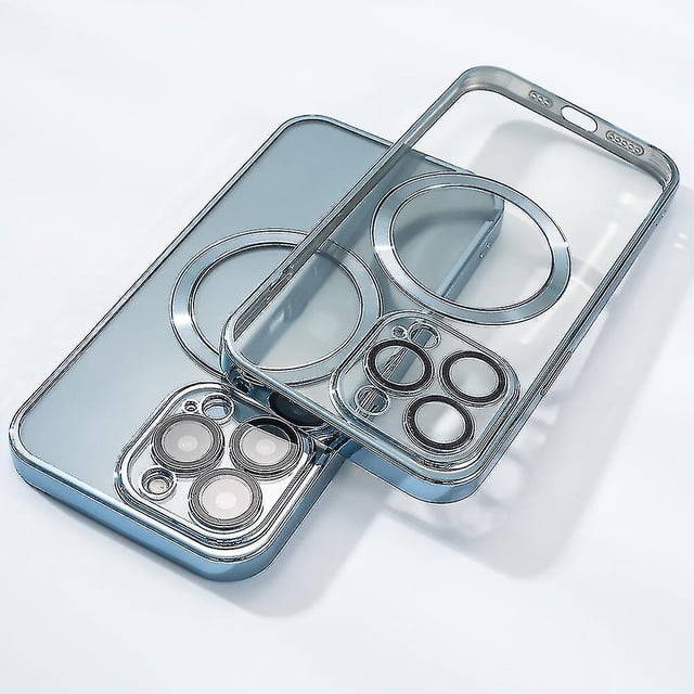 Funda magnética Magsafe compatible con iPhone 14 Pro Max/14 Pro/14 Plus/14, protector de lente de silicona transparente