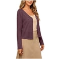 thumbnail image 2 of Neewe Women's Long Sleeve Button Down Plain Crew Neck Classic Sweater Knit Cardigan for Wear Everyday, 2 of 5
