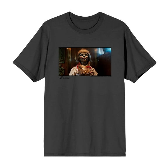 The Conjuring Annabelle Screenshot Men's Charcoal Crew Neck Short Sleeve Tee-Medium