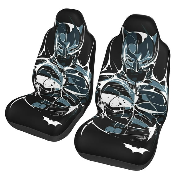 Batman Car Seat Covers Set 2Pcs, Front Seat Covers for Car Truck Sedan SUV Auto, Universal Fit Vehicle Enterior Bucket Seat Protector Car Accessories