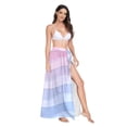 thumbnail image 2 of FORMRS Womens Beach Sarong Semi-Sheer Bikini Wrap Skirt Swimsuit Cover-ups, Light Blue Gradient, 2 of 7