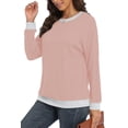 thumbnail image 5 of Long Sleeve Shirts for Women Casual Pullover Tops Sweatshirts for Women(Pink L), 5 of 6