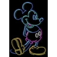thumbnail image 2 of Junior's Mickey & Friends Bright Neon Mickey Mouse Outline  Graphic Tee Black Large, 2 of 3