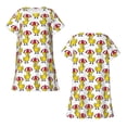 thumbnail image 5 of Salouo Rubber Duck Chicken Bird Print Short Sleeve Sleepshirt for Womens Comfy Nightgown Scoopneck Cute Nightdress Ruffle -X-Large, 5 of 7