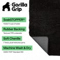 thumbnail image 3 of GORILLA GRIP Ultra Absorbent Grippy Doormat for Muddy Dog Paws, Machine Washable Soakstopper Rugs Cleaner Floors, Bed Mat for Dirty Dogs, Indoor Entrance Door Rug Pet Bed Mats 24x17 Black, 3 of 10