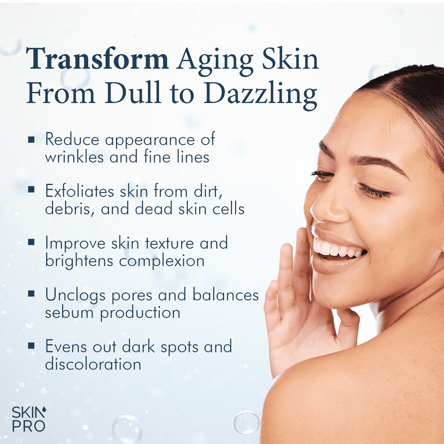 SkinPro Retinol Serum for Face - Anti Aging Face Serum for Dark Spots, Fine Lines and Wrinkles, 3% Retinol Complex Skin Renewing and Resurfacing Night with Hyaluronic Acid - 30 ml