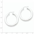 thumbnail image 3 of Sterling Silver Rhodium-plated 5mm Round Hoop Earrings, 3 of 3