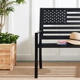 thumbnail image 4 of Best Choice Products Indoor Outdoor Steel Garden Bench w/ American Flag Backrest, 790lb Capacity - Black, 4 of 7