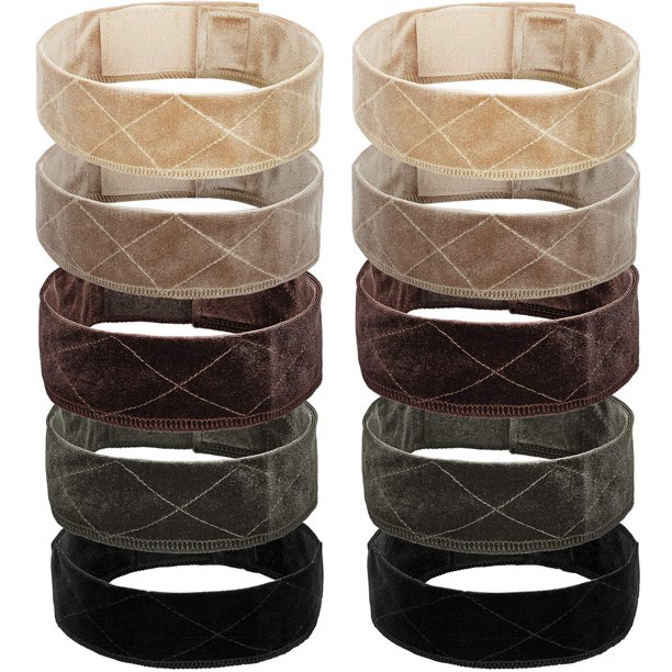 WILLBOND 10 Piezas Banda de Agarre de Peluca de Terciopelo Diadema de Pelucas de Terciopelo Flexible Diadema de Agarre Ajustable Antideslizante para Mujeres y Hombres