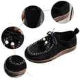 thumbnail image 6 of Rokment Womens Vintage Boho Beach Walking Shoes Wide Width Comfortable Beads Casual Suede Arch Support Mary Jane Cork Footbed Platform Oxfords Dress Fashion Sneakers Black Size 6, 6 of 8
