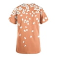 thumbnail image 5 of YOIAVAIOY Orange Womens Nurse Work Uniforms Short Sleeve V Neck Work Scrubs Fashion Print Tunic Blouses with Pockets L, 5 of 5