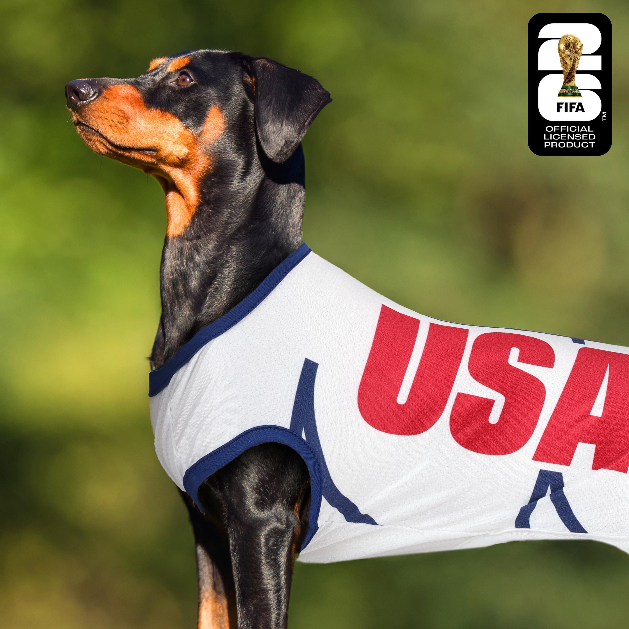 FIFA World Cup 2026 Team USA Pet Soccer Jersey and Bandana for Cats & Dogs, Extra Large