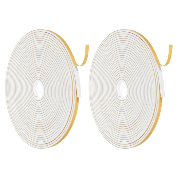 Uxcell Weather Door Seal Strip Tape, Strong Self Adhesive Foam Tape Gap Filler for Door, Window, 1/4 Inch x 1/8 Inch x 26 Feet White 2 Pack