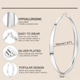 thumbnail image 7 of YOUNGYUE Silver Hoop Earrings for Women, 30-70mm Hypoallergenic Big Silver Plated Hoops, Lightweight, 7 of 7