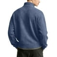 thumbnail image 3 of Mens Quarter Zip Pullover Waffle Knit Textured 1/4 Zip Up Sweatshirt Business Trendy Lightweight Big And Tall Shirts Dark Blue XL, 3 of 3