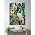 thumbnail image 2 of Art Nouveau Vintage Crane Artwork Poster Wall Art, Modern Wall Decor For Living Room Bedroom, 16x24 UNFRAMED, 2 of 3