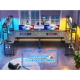 thumbnail image 7 of SEDETA L Shaped Computer Desk, 45.3” Small Office Desk, Corner Compuer Desk with Hutch, LED Lights, Power Outlet, Storage Shelves and Hooks for Home Office, Grey, 7 of 7