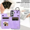 thumbnail image 3 of Dteck Case for Samsung Galaxy S23 FE,Magnetic Clasp Luxury PU Leather Card Slots Stand Durable Shockproof Case Back Wallet Flip Cover with Ring Buckle Cover for Galaxy S23 FE,Purple, 3 of 8