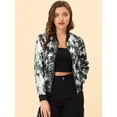 thumbnail image 2 of INSPIRE CHIC Women's Stand Collar Zip up Floral Prints Crop Length Bomber Jacket, 2 of 4