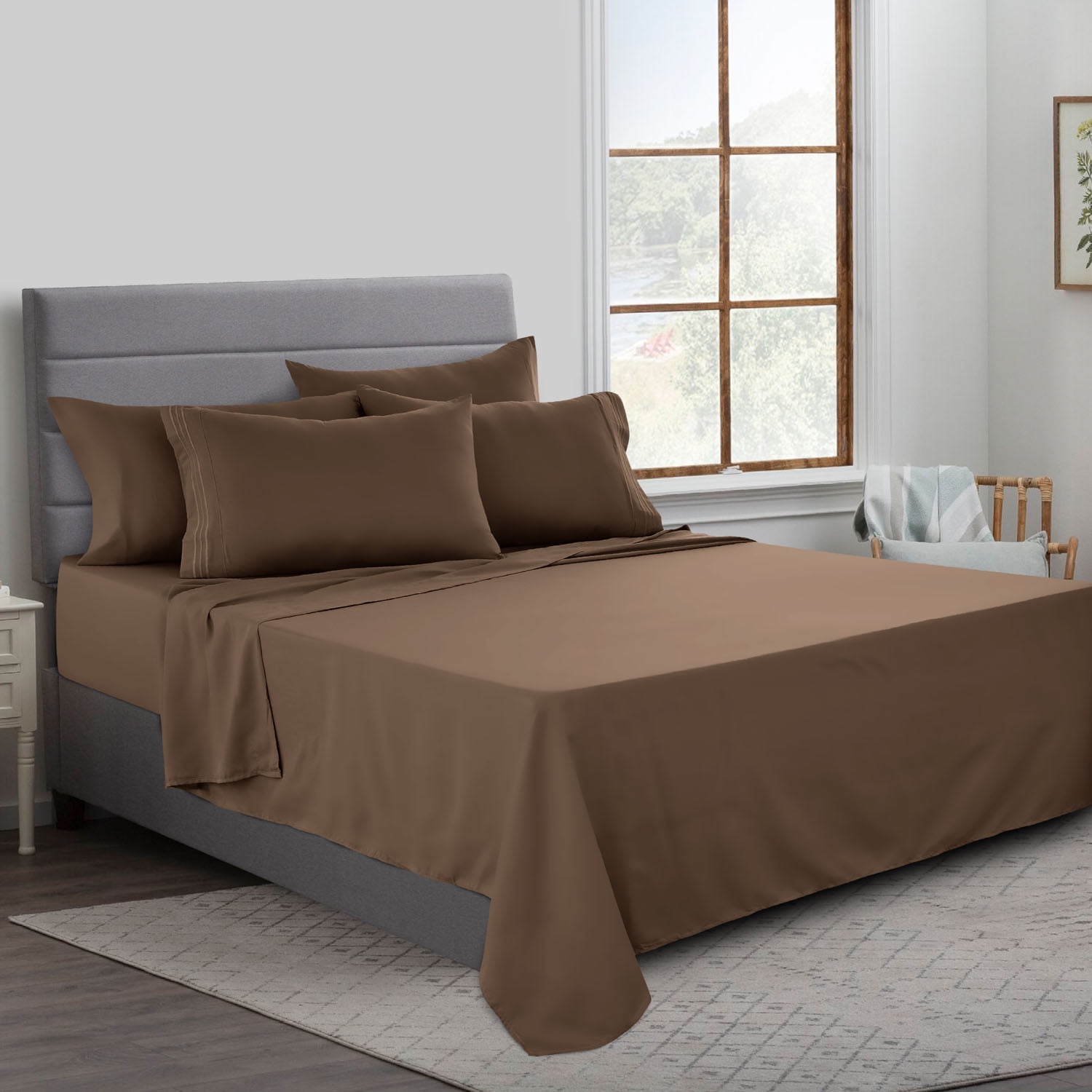 Details about   Deep Pocket Bedding Item 1000 TC Egyptian Cotton US Size & Chocolate Solid 