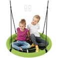 thumbnail image 1 of Qaba Saucer Swing Seat for Kids with Height Adjustable Hanging Ropes Green, 1 of 10