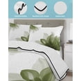 thumbnail image 4 of Sage Green Twin Size Down Alternative Comforter, Lightweight Comforter Quilt Bedding Set with Pillow Shams Boho Modern Floral Abstract Ombre Leaf White All Seasons Bed Comforter Duvet Insert 68"x86", 4 of 7