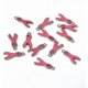 thumbnail image 4 of 20 colgantes de lazo rosa de concientización sobre el cáncer de mama, de aleación esmaltada, en platino., 4 of 4