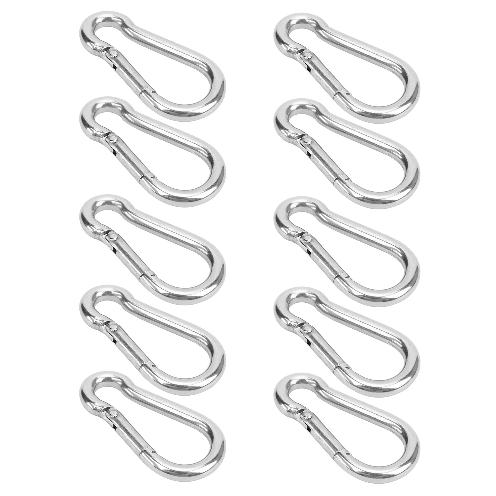 Stainless Steel Silver Spring Hook Hanging Buckle Snap Carabiner Climbing Safety 
