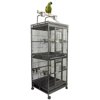 76" Large 2 in 1 Durable Wrought Iron Double Decker for Birds Parrots Rolling Cage with Play Top Perch Stand Conures Cockatiel Macaw Cockatoo