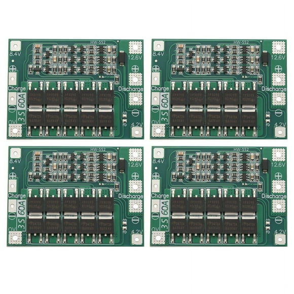4X 3S 60A Bms Tablero 11.1V 12.6V 18650 Tablero de Protección de Batería de Litio de Litio Versión Mejorada