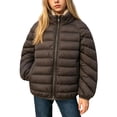thumbnail image 2 of ersvoioy Girls Short Puffer Jacket Stand Collar Lightweight Winter Down Coat Outerwear Back to School Clothes Outdoor Activities Size 1-12 Years, 2 of 6