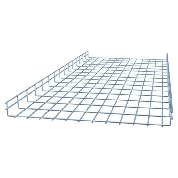 Wire Mesh Cable Tray, Electro Zinc Plated, Silver Steel, 1.97 x 23.63 x 59.06 inch, 2-Pack