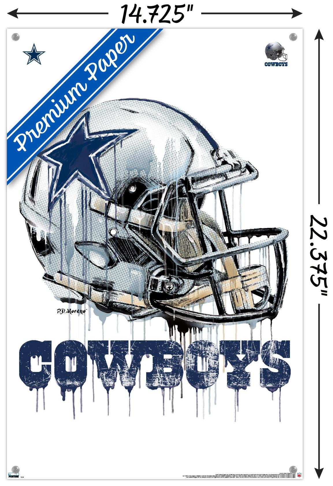 NFL Dallas Cowboys - Drip Helmet 20 Wall Poster, 22.375 x 34