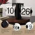 thumbnail image 3 of Flip Desk Clock, Retro Vintage Flip Desk Table Clock, Digital Flip Clock Sided Large Numbers Mechanical Flip Clock Wood Base for Living Room, Study Room and Office（Black）, 3 of 8