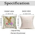 thumbnail image 4 of Happy Easter Rabbit Egg Pillow Covers 20x20 Inch Spring Farmhouse Flower Leaves Lovely Animals Bunny Throw Pillow Cover Vintage Wood Seasonal Greeting Easter Cushion Cover for Sofa Couch, 4 of 6