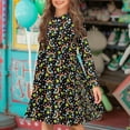 thumbnail image 2 of DISNIMO Frog Dress for Girls Rainbow Dresses Girls Daisy Dress Kids Midi Dresses Girls Skater Dress with Collar Girls Long Sleeve Swing Dress Girl 9-10 Girls Dress Clothing for Children Fall, 2 of 7