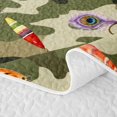 thumbnail image 5 of Manfei Hippie Bass Fish Twin Quilt Set, Camouflage Fishing Twin Coverlet Set, Green, 2pcs, 1 Bedspread and 1 Pillowcase, 5 of 7