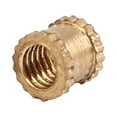 thumbnail image 2 of M3 x 4mm Female Thread Brass Knurled Threaded Round Insert Embedded Nuts 200PCS, 2 of 5
